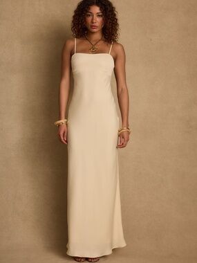 12th Tribe Canary Baby Yellow Maxi Dress Size S